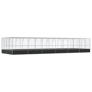 vidaXL Volière avec extension Argentée 1246x414x212 cm Acier