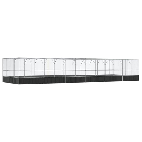 vidaXL Volière avec extension Argentée 1246x414x212 cm Acier