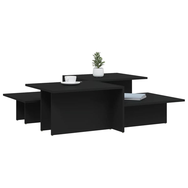 Schwarze Couchtische, 2er-Set