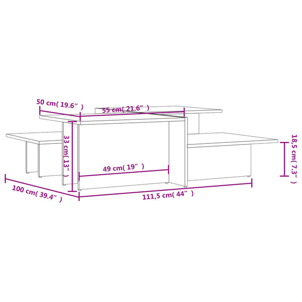 Couchtische 2er Set Sonoma-Eiche