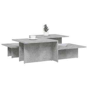 Betongraue Couchtische, 2er-Set