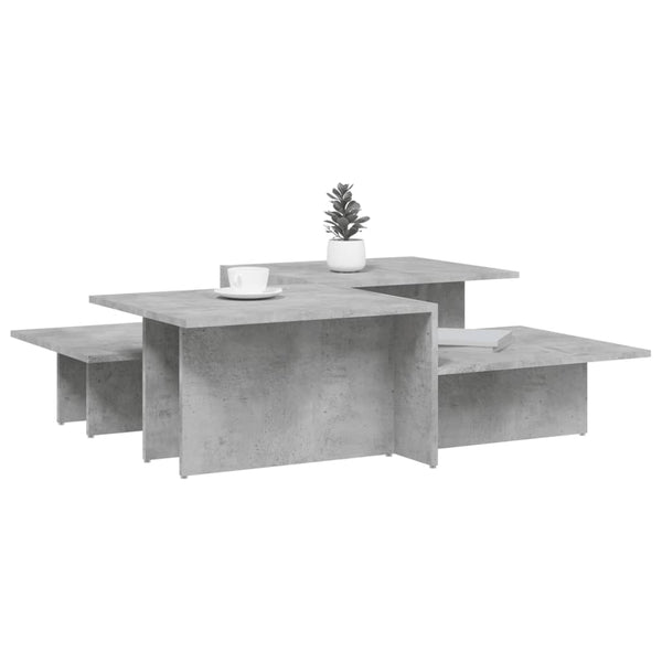 Betongraue Couchtische, 2er-Set