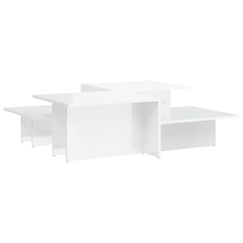 Couchtische 2er Set, Hochglanz Weiß