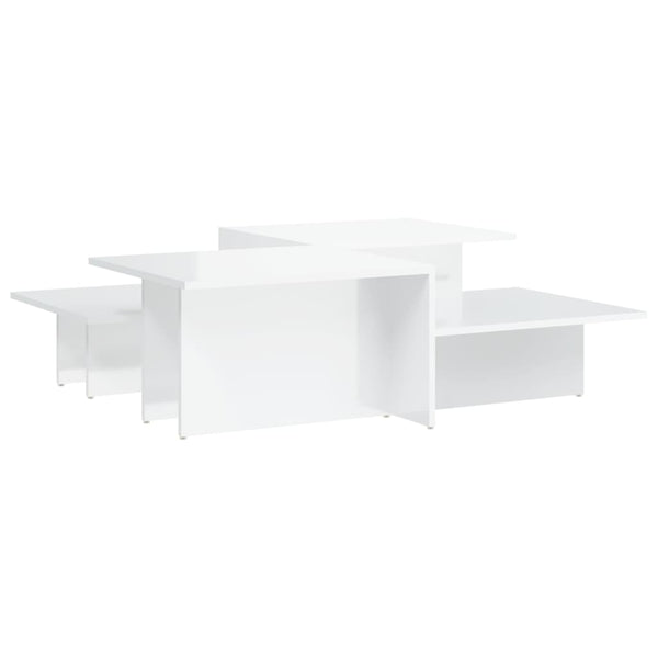 Couchtische 2er Set, Hochglanz Weiß