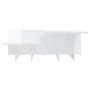 Couchtische 2er Set, Hochglanz Weiß