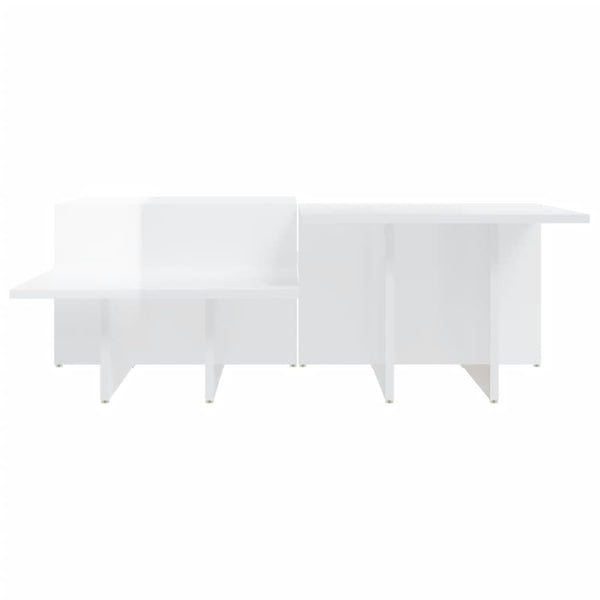 Couchtische 2er Set, Hochglanz Weiß
