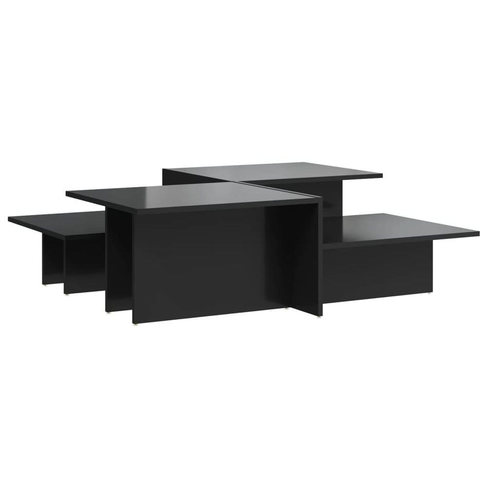 Couchtische, 2er-Set, Schwarz Hochglanz