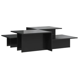 Couchtische, 2er-Set, Schwarz Hochglanz