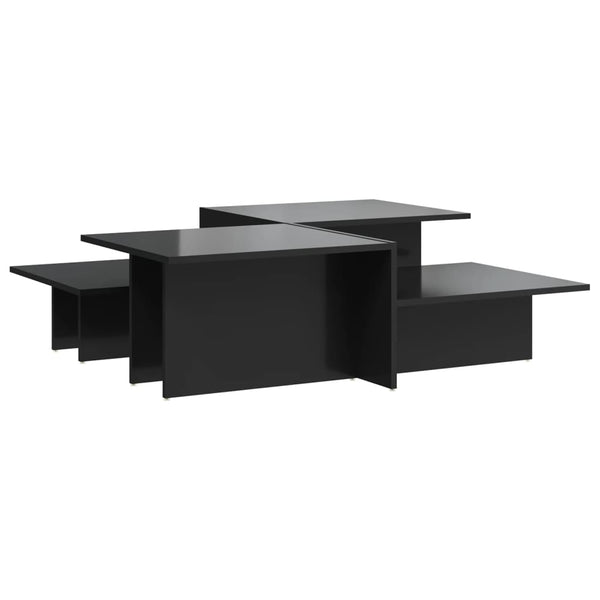 Couchtische, 2er-Set, Schwarz Hochglanz