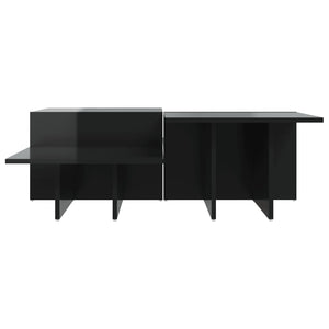 Couchtische, 2er-Set, Schwarz Hochglanz