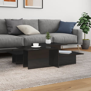 Couchtische, 2er-Set, Schwarz Hochglanz