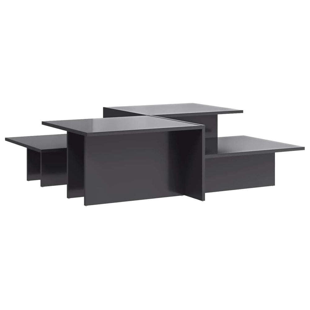 Couchtische, 2er-Set, Hochglanz Grau