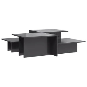 Couchtische, 2er-Set, Hochglanz Grau