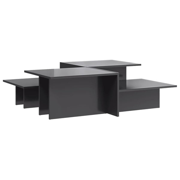 Couchtische, 2er-Set, Hochglanz Grau