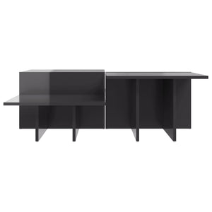 Couchtische, 2er-Set, Hochglanz Grau