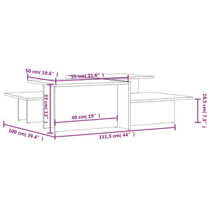 Couchtische, 2er-Set, Hochglanz Grau