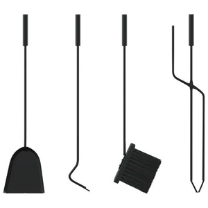 5-teiliges Kaminbesteck-Set 23 x 15 x 66 cm Stahl