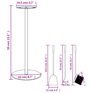 4-teiliges Kaminbesteck-Set 22 x 59 cm Stahl