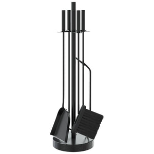 5-teiliges Kaminbesteck-Set 18 x 66 cm Stahl