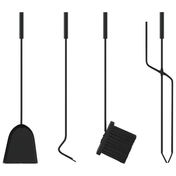 5-teiliges Kaminbesteck-Set 18 x 66 cm Stahl