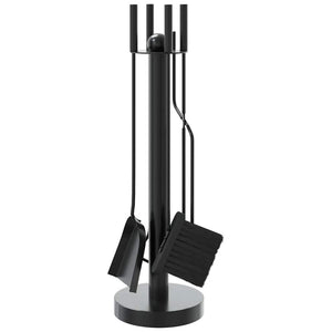 5-teiliges Kaminbesteck-Set 18x56 cm Stahl