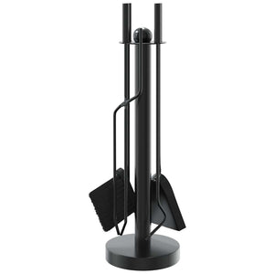 5-teiliges Kaminbesteck-Set 18x56 cm Stahl