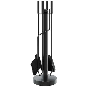 5-teiliges Kaminbesteck-Set 18x56 cm Stahl