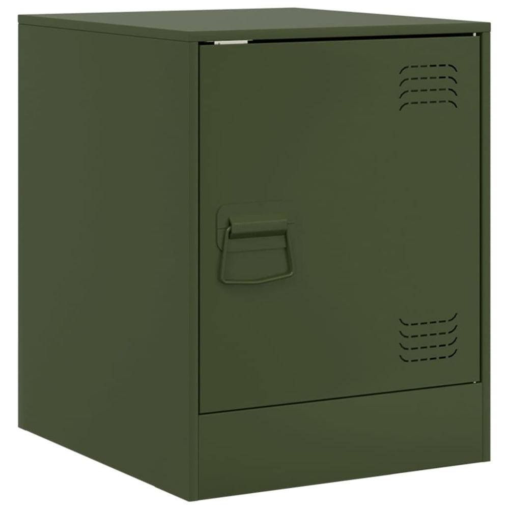 vidaXL Nightstand Olive Green 34.5x39x44 cm Steel