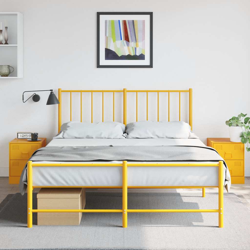 Gelbe Nachttische, 2er-Set, Stahl