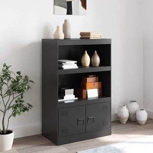 Schwarzes Stahl Sideboard, 67x39x107 cm