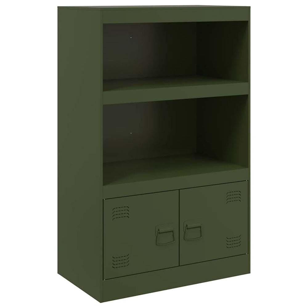 Olivgrünes Sideboard Stahl 67x39x107 cm