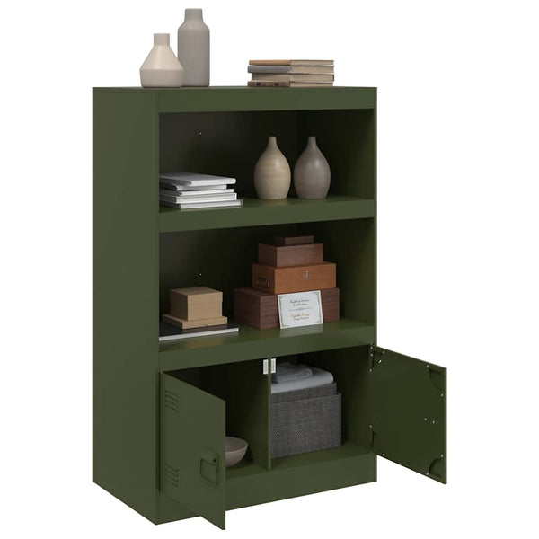 Olivgrünes Sideboard Stahl 67x39x107 cm