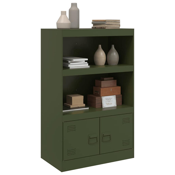 Olivgrünes Sideboard Stahl 67x39x107 cm