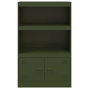 Olivgrünes Sideboard Stahl 67x39x107 cm