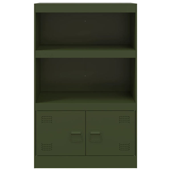 Olivgrünes Sideboard Stahl 67x39x107 cm
