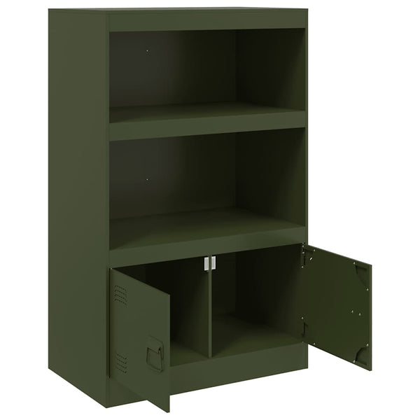 Olivgrünes Sideboard Stahl 67x39x107 cm