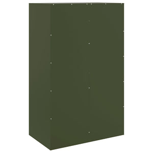 Olivgrünes Sideboard Stahl 67x39x107 cm