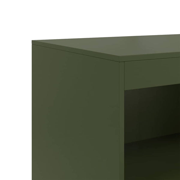 Olivgrünes Sideboard Stahl 67x39x107 cm