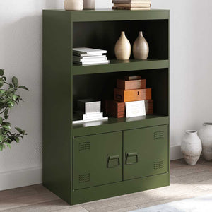 Olivgrünes Sideboard Stahl 67x39x107 cm
