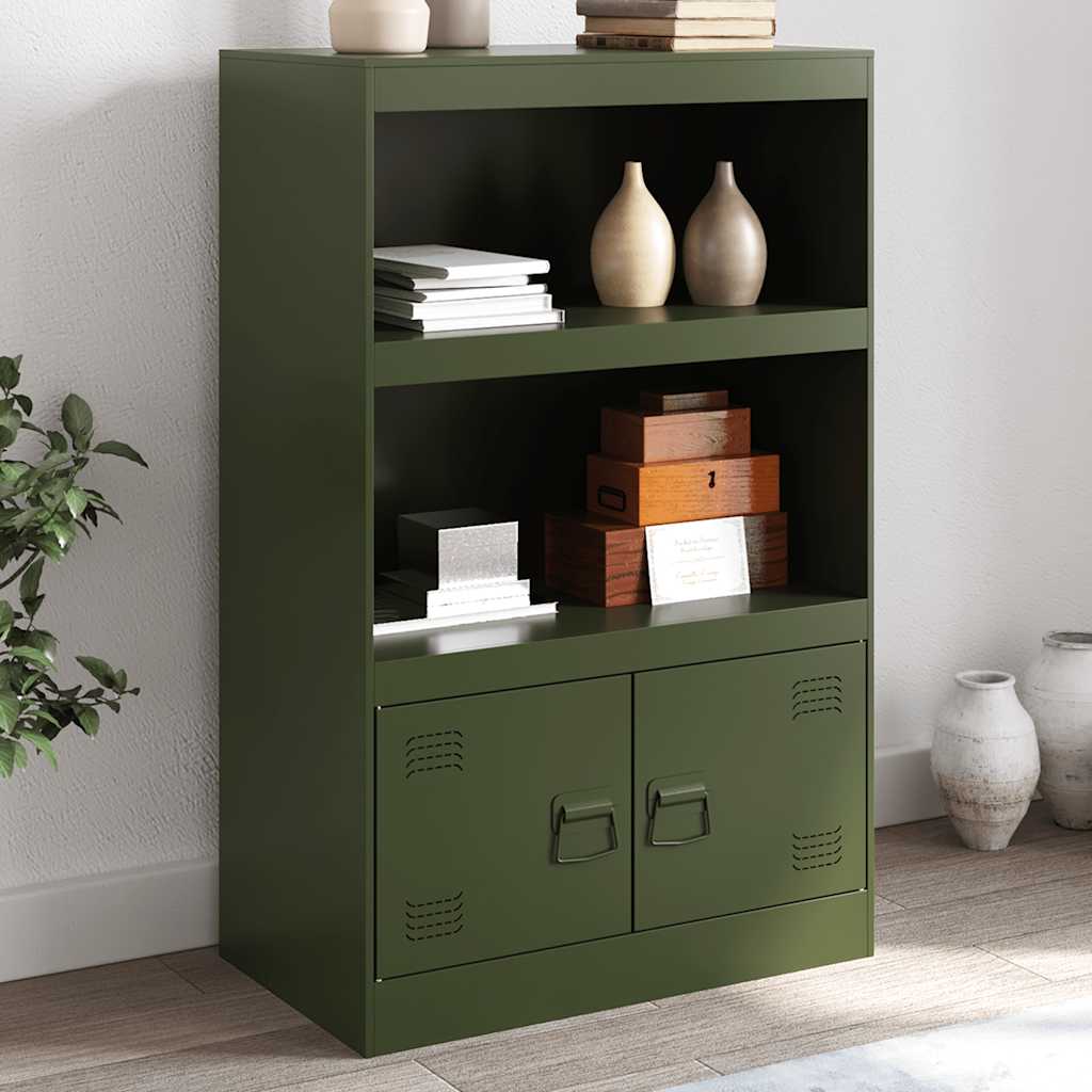 Olivgrünes Sideboard Stahl 67x39x107 cm