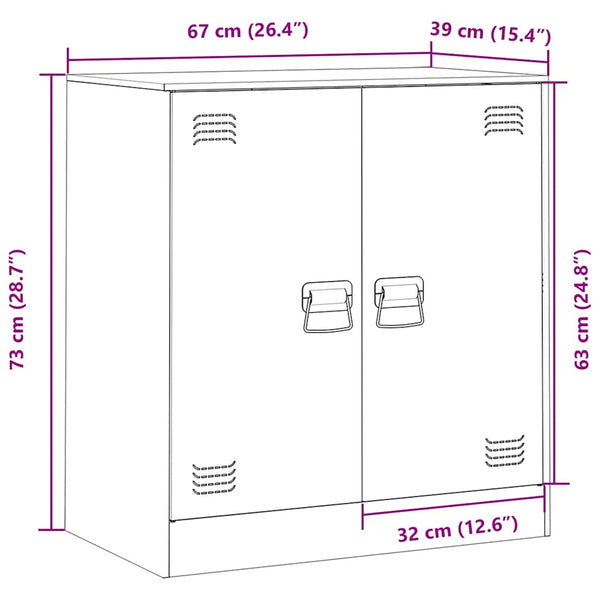 Schwarzes Stahl Sideboard 67 cm