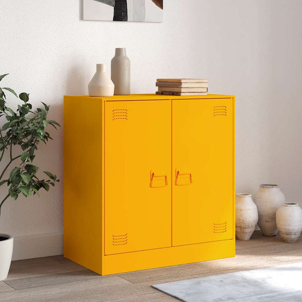 Senfgelbes Sideboard 67x39x73 cm Stahl