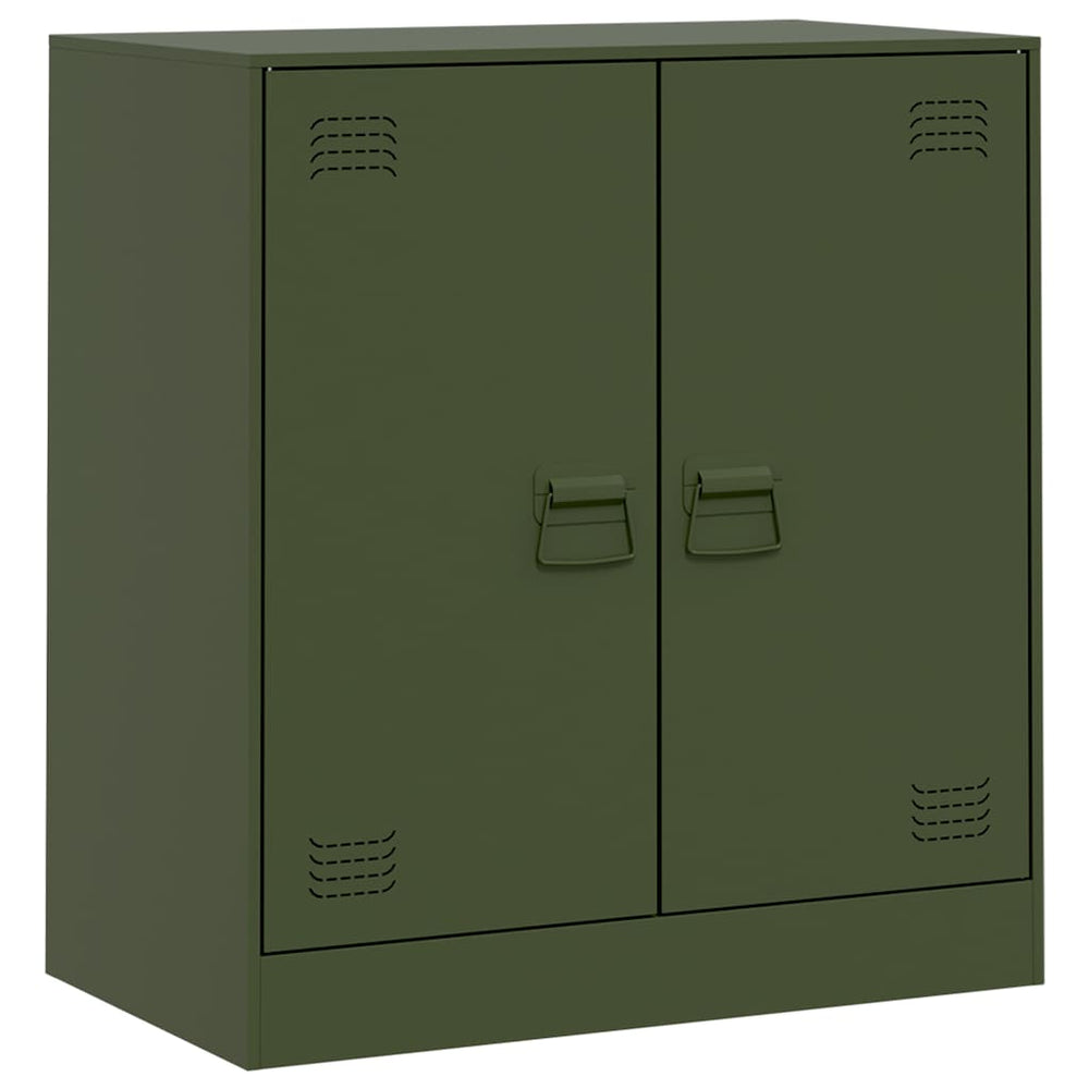 Olivgrünes Sideboard 67x73 cm aus Stahl