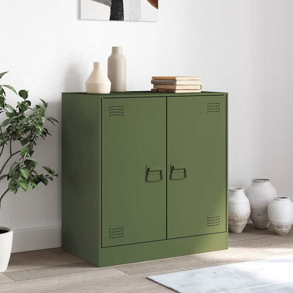Olivgrünes Sideboard 67x73 cm aus Stahl
