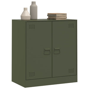 Olivgrünes Sideboard 67x73 cm aus Stahl