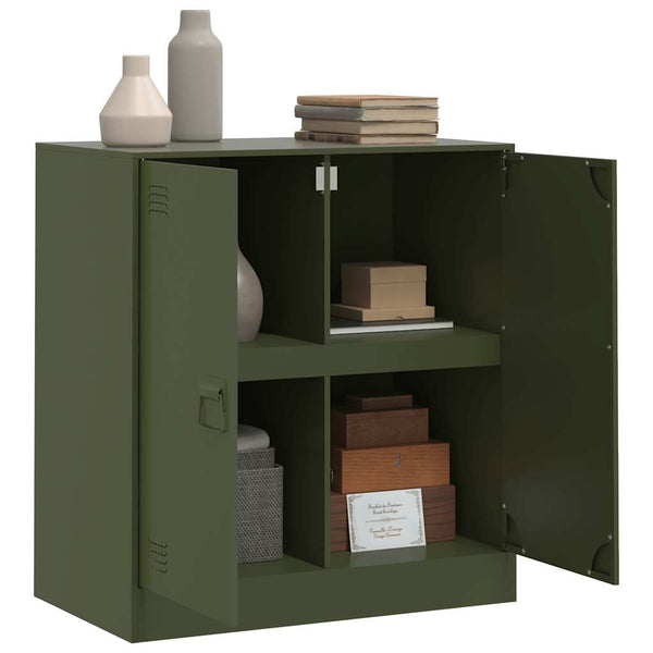 Olivgrünes Sideboard 67x73 cm aus Stahl