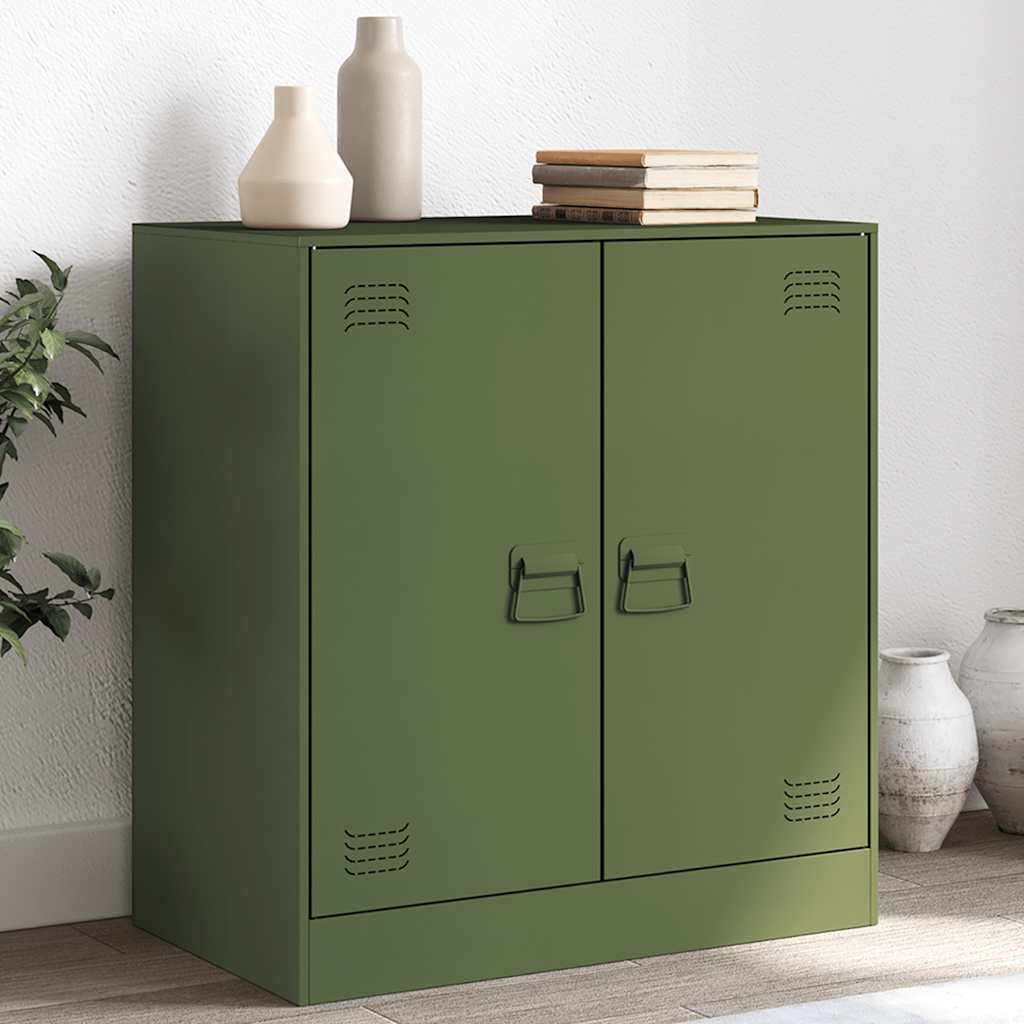 Olivgrünes Sideboard 67x73 cm aus Stahl