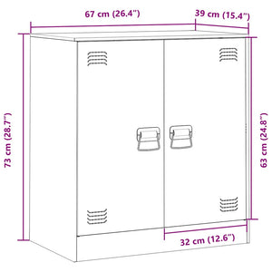 Weißes Stahl Sideboard 67 cm