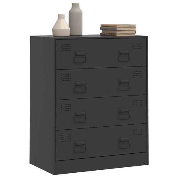 Schwarzes Stahl Sideboard 67x39x83 cm