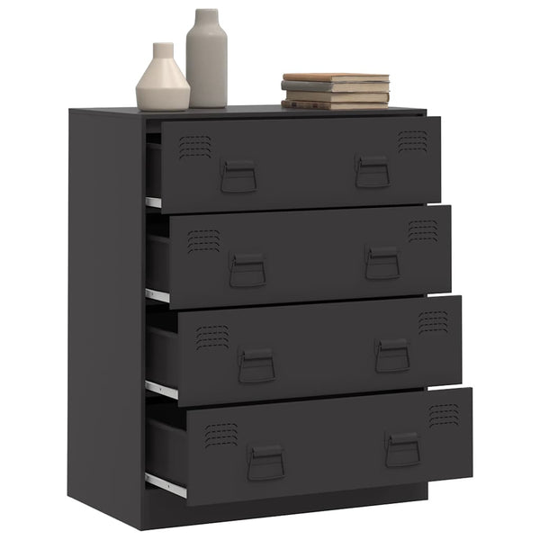 Schwarzes Stahl Sideboard 67x39x83 cm